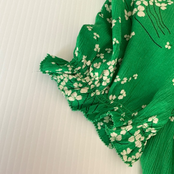 ba&sh Green Floral Print Midi Length Dress Size Large bash special occasion - Picture 8 of 9